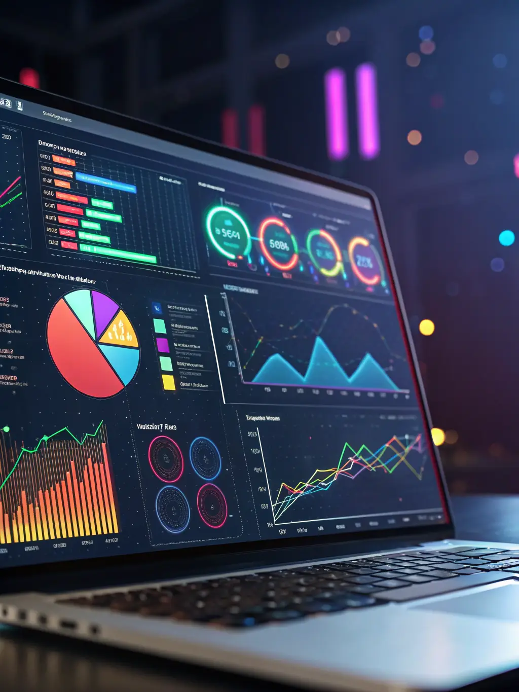 An engaging data visualization dashboard displaying key performance indicators and community impact metrics, demonstrating the power of data-driven storytelling in informing decisions.