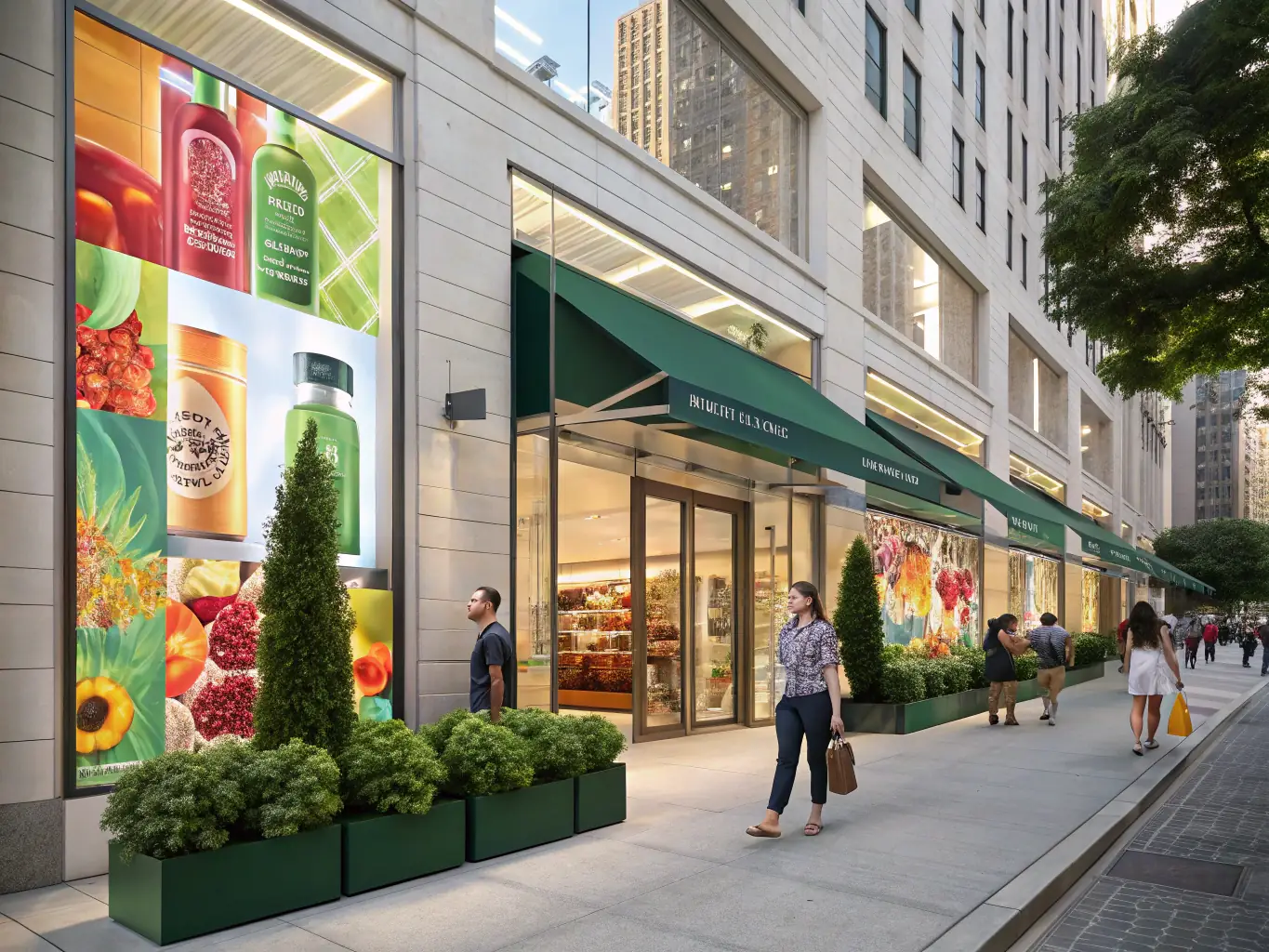 A vibrant storefront with diverse products on display, representing independent retailers.