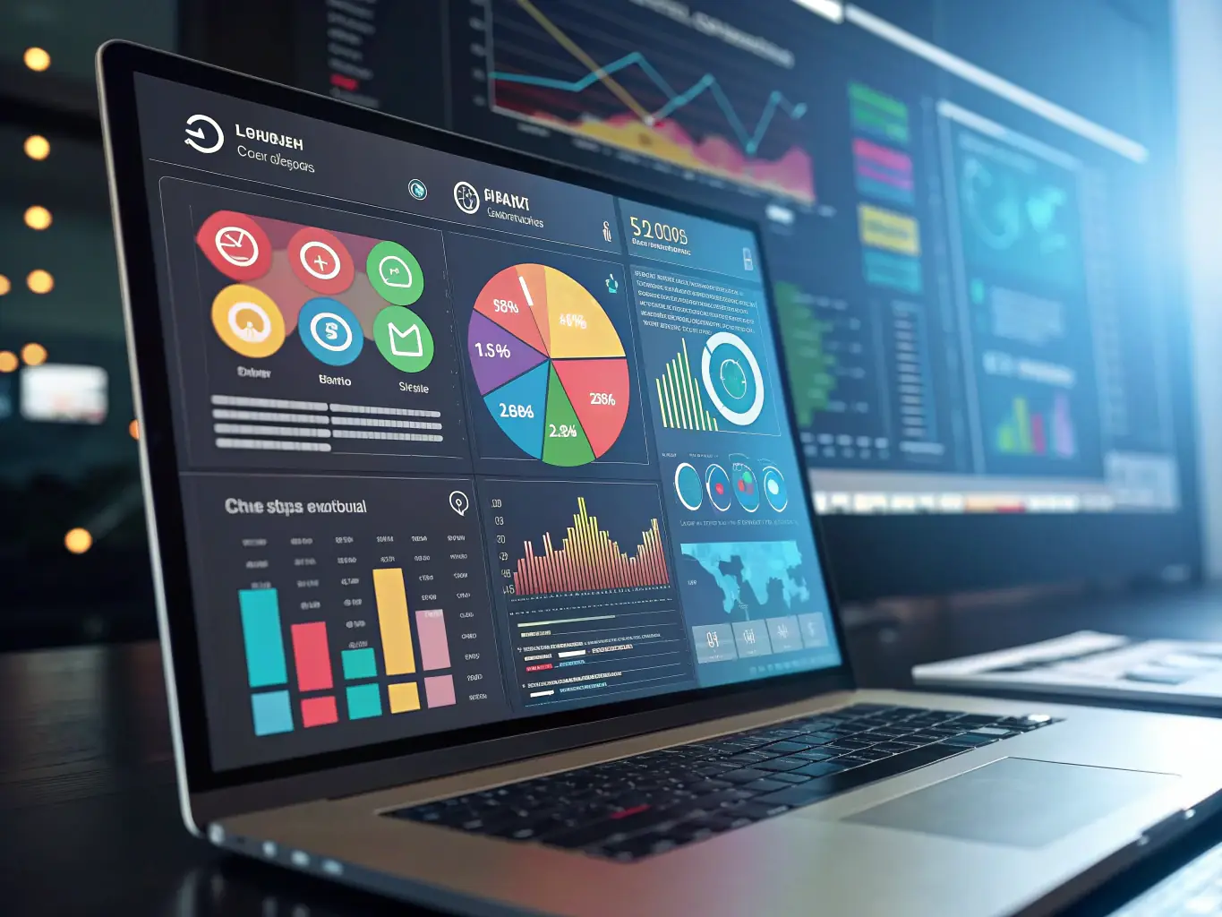 A dynamic image of a digital screen displaying various social media platforms and online advertisements, illustrating the reach of digital campaigns.