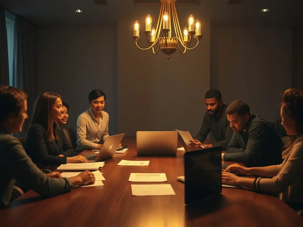 A group of stakeholders participating in a coalition-building workshop, engaging in discussions and collaborative activities. The image should represent partnership and shared goals.
